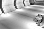 'Clean-Room' Futuristic Environment Concept Design (3D Wireframe)